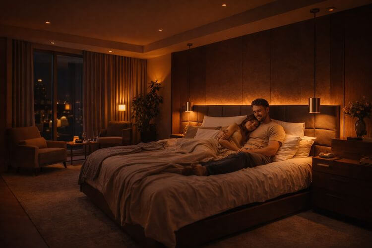 Iluminación cálida para habitaciones de hoteles