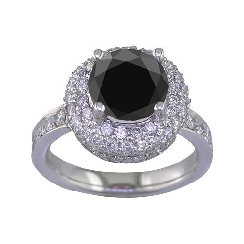 anillo de brillantes negros