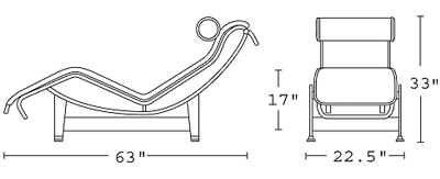 chaise longue le corbusier medidas