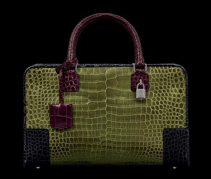 Bolso Loewe Amazona Cocodrilo Anapado Mate