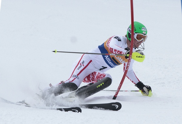 El ganador de la carrera, Manuel Feller - Crédito Oriol Molas – La Molina. 