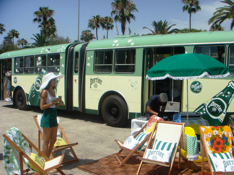 perrier beach bus