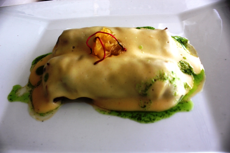 Canelón de Pato y Foie con Bechamel de manzana