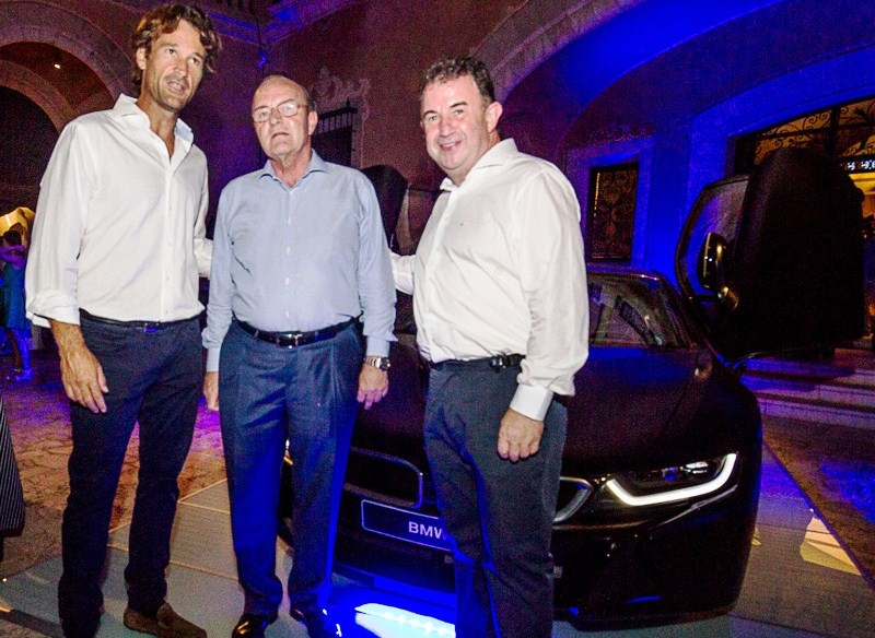 Carlos Moya, Guenther Seemann (presidente de BMW Group) y Martin Berasategui