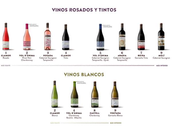 Gama de vinos Raimat