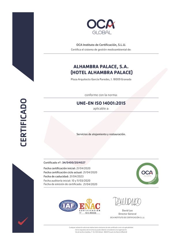 alhambra certificado
