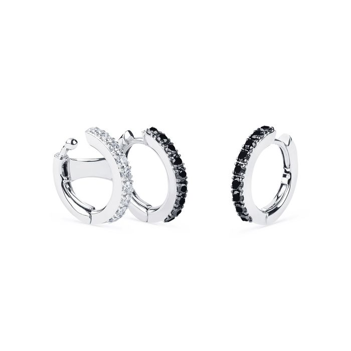 RABAT. Mini pendientes de aro doble con diamantes [ 1.230€ ]