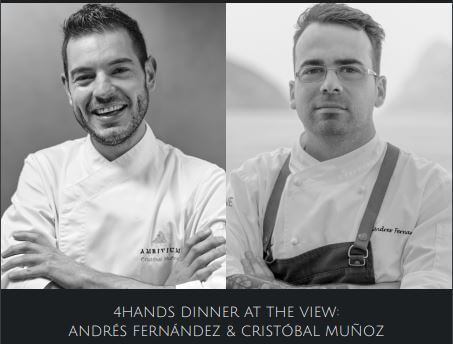 Cenas a cuatro manos en The view con los chefs Cristóbal Muñoz y Andrés Fernández