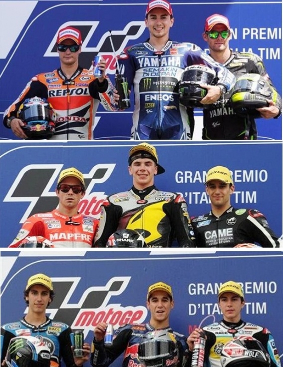 GP de Italia con podiums de Lorenzo, Pedrosa, Terol, Salom, Rins y Viñales