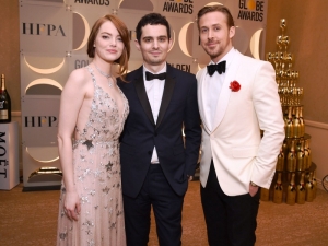 Emma Stone, Damien Chazelle y Ryan Gosling